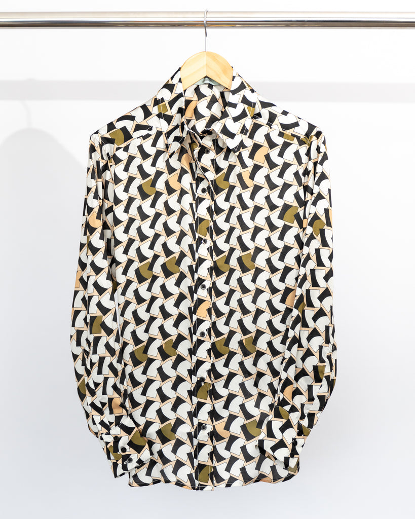 Womens print satin shirt